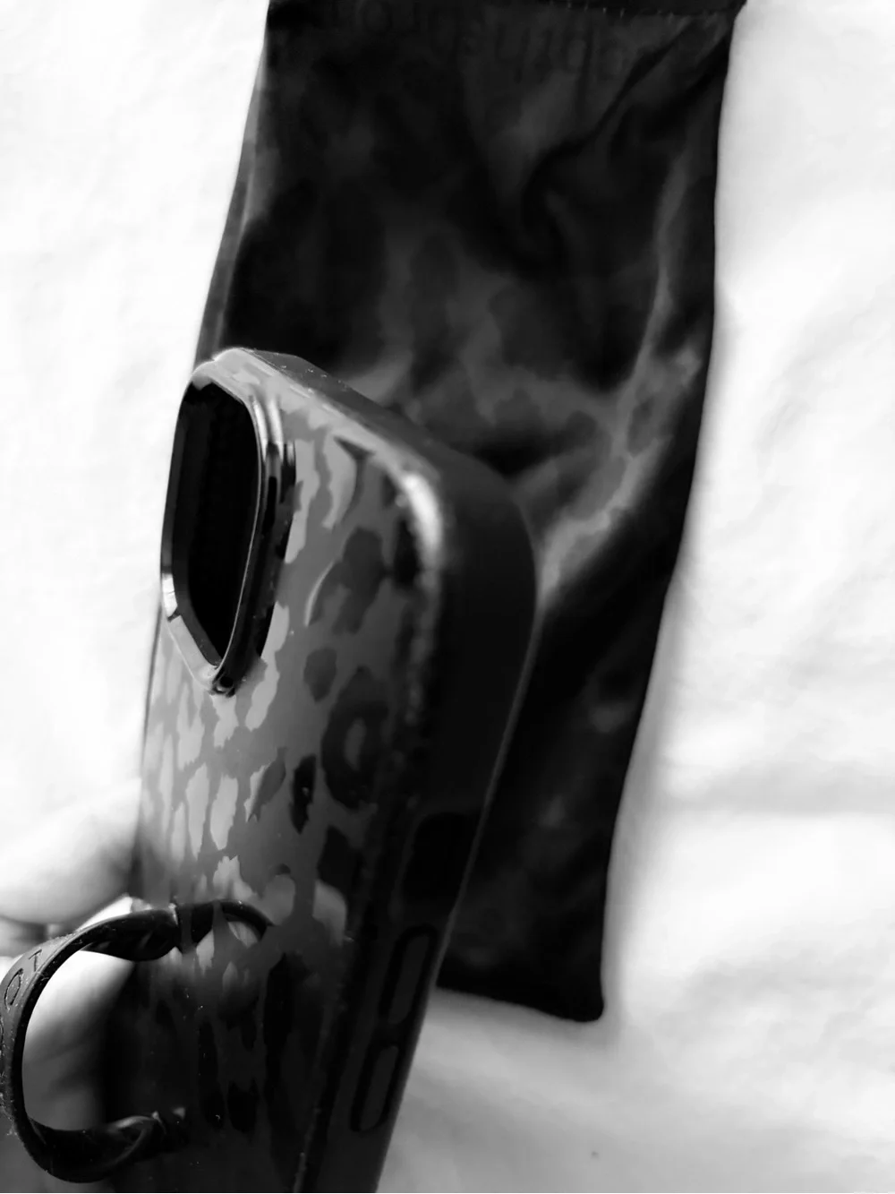 LoopyCases Midnight Leopard Black Phone Case with Finger Loop